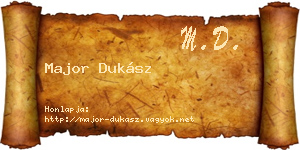 Major Dukász névjegykártya